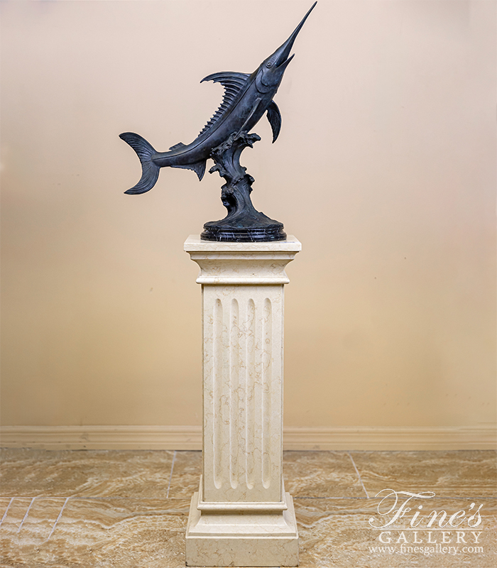 Search Result For Bronze Statues  - 22 Inch Bronze Marlin Statue  - BS-817